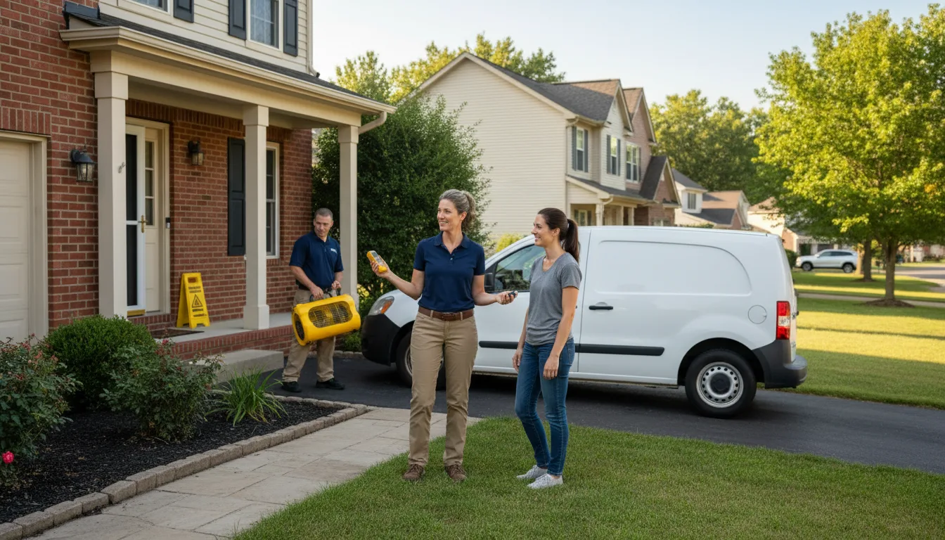 Residential water damage restoration in Montgomery, IL